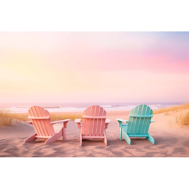 Tableau mer et plage bon temps sur la plage - HEXOA