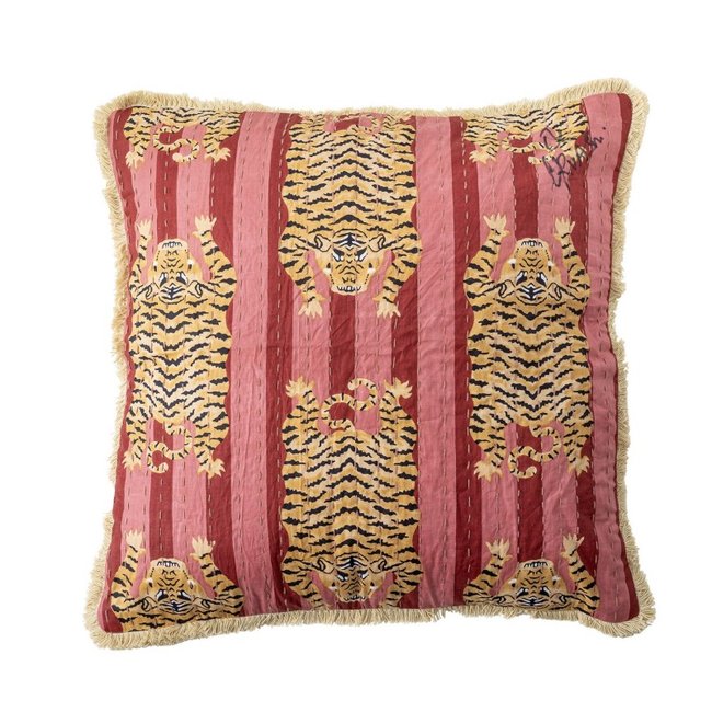Coussin de salon tigres  POIRINO rose <span itemprop=