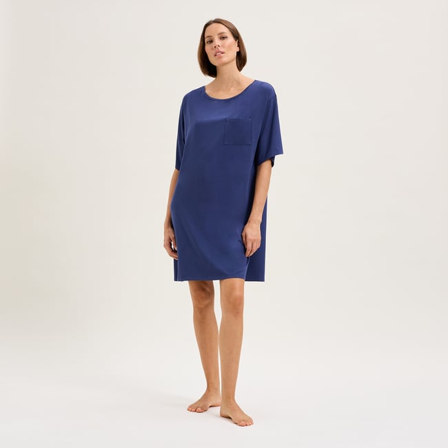 Chemise de nuit courte col rond en jersey LES BASIQUES - LAURENCE TAVERNIER