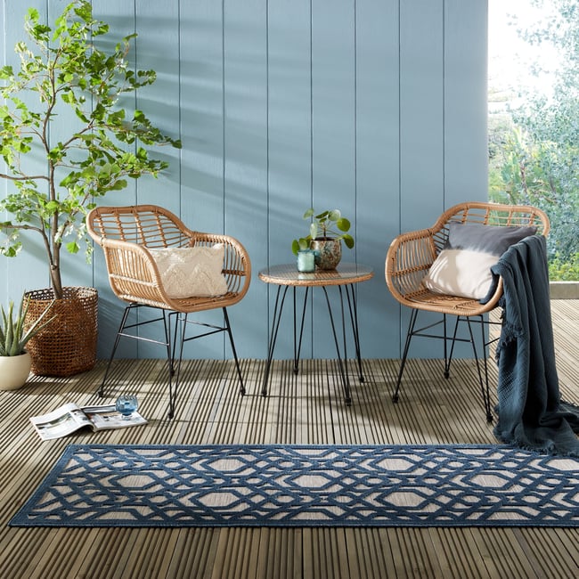 Tapis extérieur de couloir ORO Couleur bleu <span itemprop=