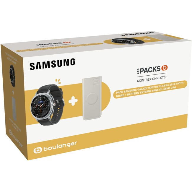 Montre connectée Pack GalaxyWatch8 Classic BT+Power Bank noir <span itemprop=