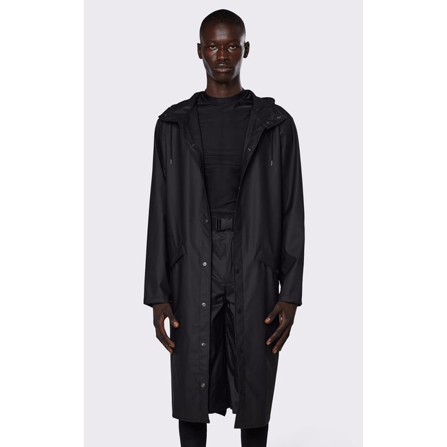Imperméable coupe-vent long noir <span itemprop=