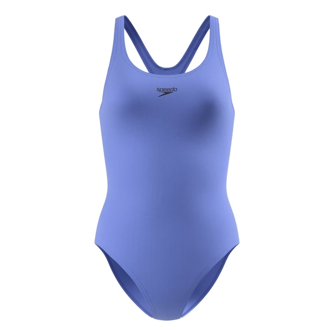 Maillot de bain 1 pièce uni dos nageur MEDALIST violet <span itemprop=