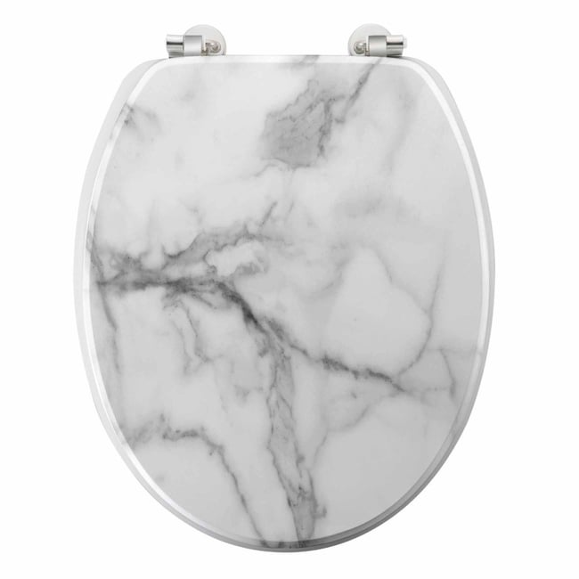 Abattant WC charnières métal imprimé MARBRE Couleur v002227 <span itemprop=