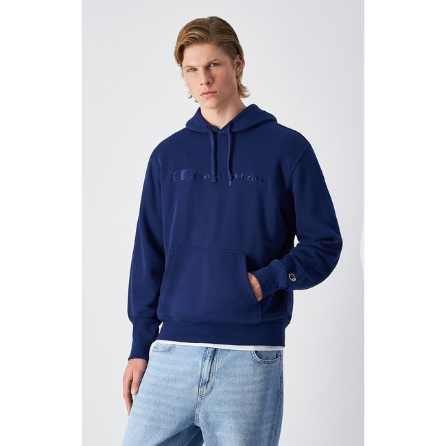 Sweat com capuz, logótipo grande bordado azul <span itemprop=