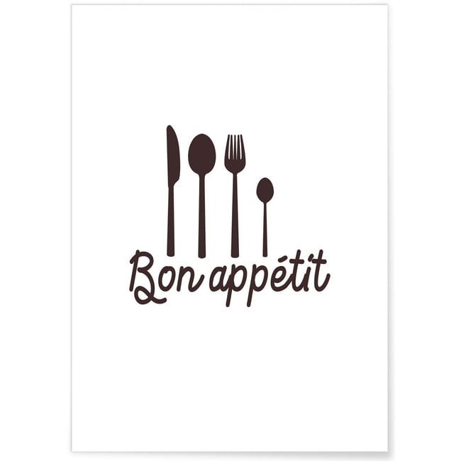 Affiche 'Bon appétit 2' Couleur blanc <span itemprop=