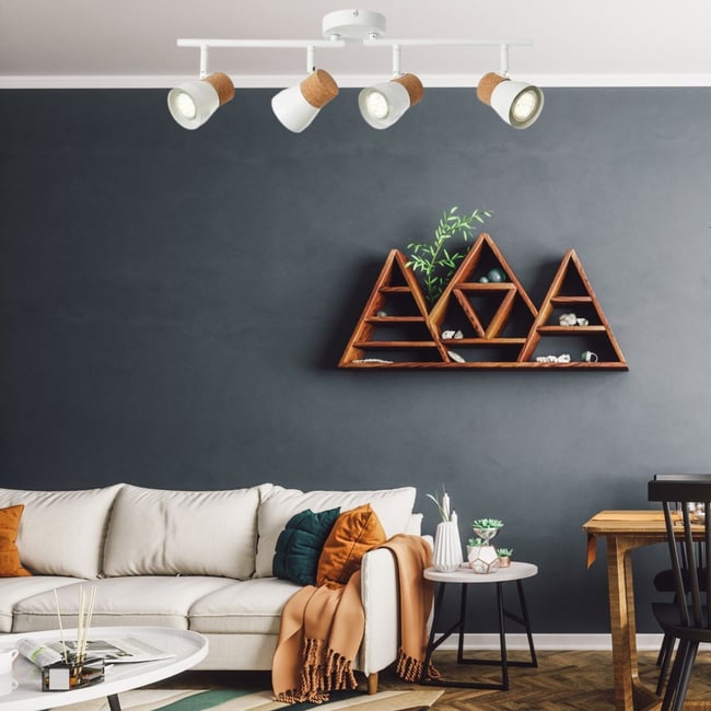 Plafonnier    MOKA Couleur blanc mat <span itemprop=