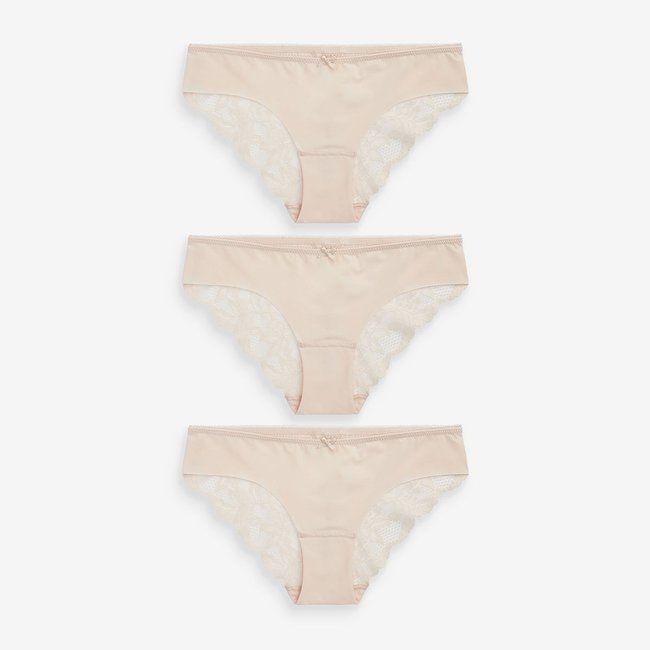 Slips brésiliens invisibles au dos, lot de 3 nu <span itemprop=