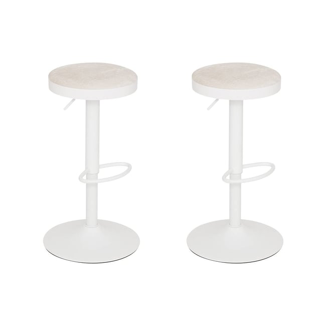 Lot de 2 tabourets de bar réglables et pivotants en tissu ILSA - ATMOSPHERA
