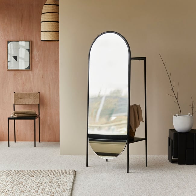 Miroir en Métal, FIDELE Couleur noir <span itemprop=