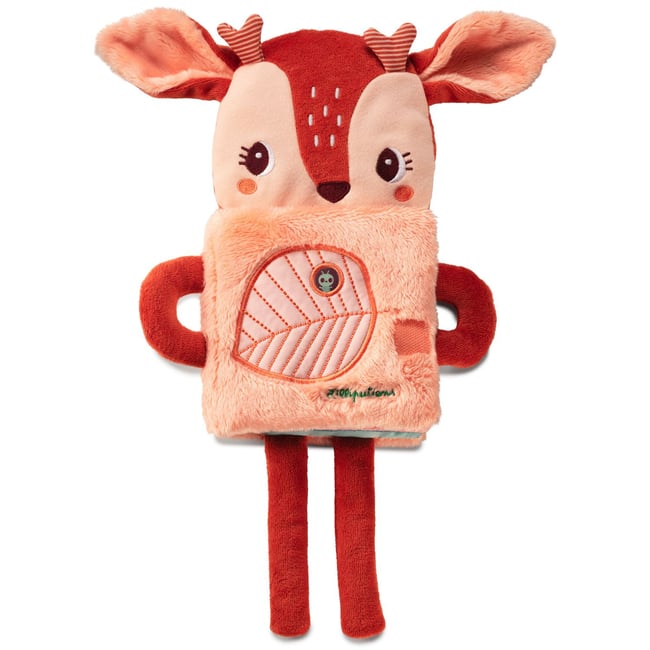 Livre doudou Stella orange, bleu, saumon <span itemprop=