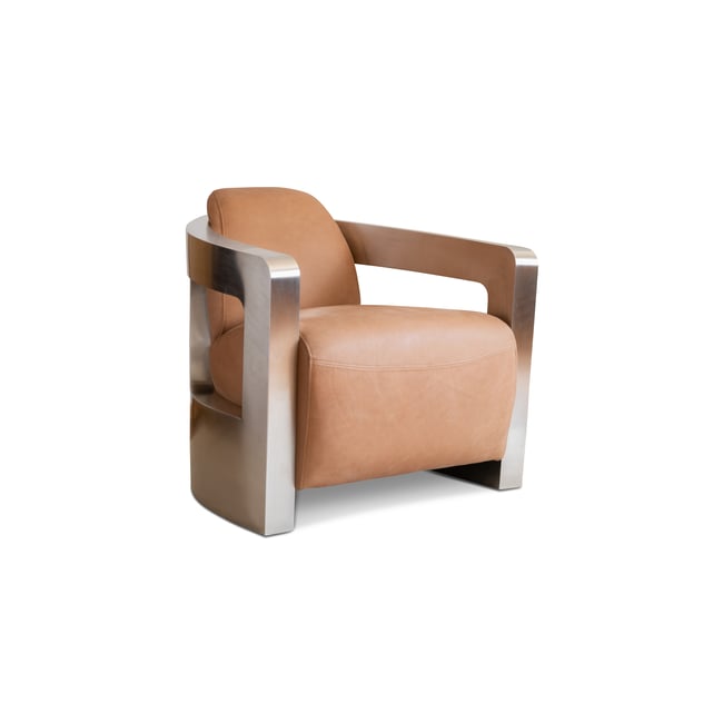 Fauteuil aviateur en cuir PANAVIA Couleur marron <span itemprop=