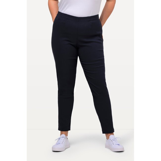 Pantalon en tissu bengaline stretch. Coupe bleu foncé <span itemprop=