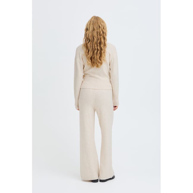 Pantalon décontracté beige oatmeal melange <span itemprop=