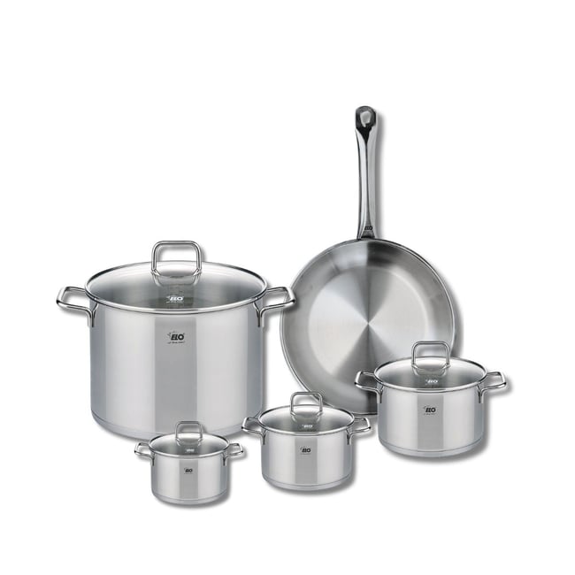 Batterie 1 poêle 28cm + 4 faitouts 12/14/16/26cm PROFI CITRIN inox <span itemprop=