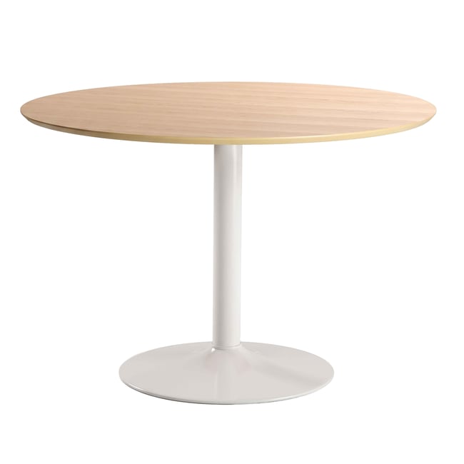 Table à manger ronde plaqué chêne Ø110x74 cm, AMBER Couleur bois <span itemprop=