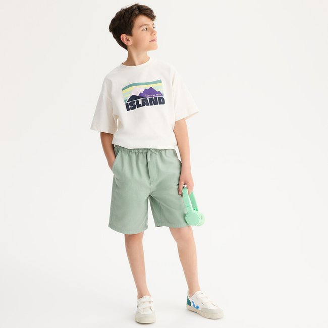 Cotton/Linen Bermuda Shorts - LA REDOUTE COLLECTIONS