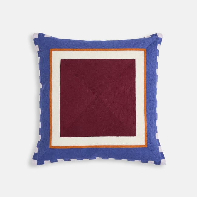 Fodera per cuscino, in cotone, 45 x 45 cm, QUADRO multicolore LA REDOUTE INTERIEURS