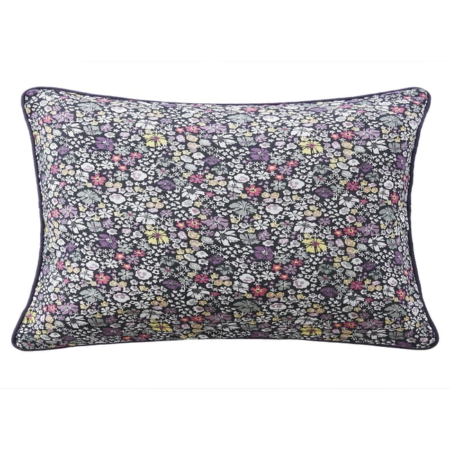 Coussin avec passepoil 40x60 cm Gaze de Coton Melia violet <span itemprop=