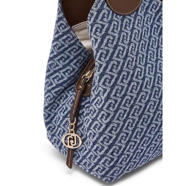 Sacoche moyenne effet denim denim bleu <span itemprop=