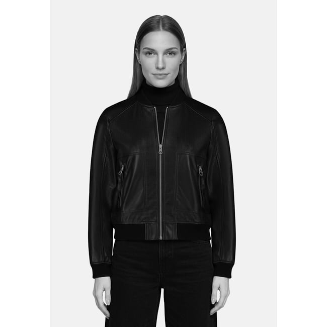 Veste de mi-saison à col noir <span itemprop=