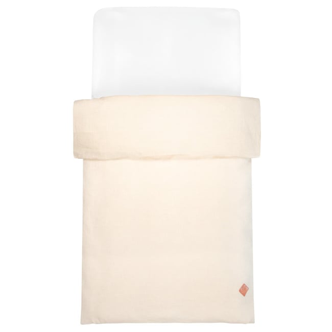 Housse de couette réversible en lin lavé LIN LINO beige <span itemprop=