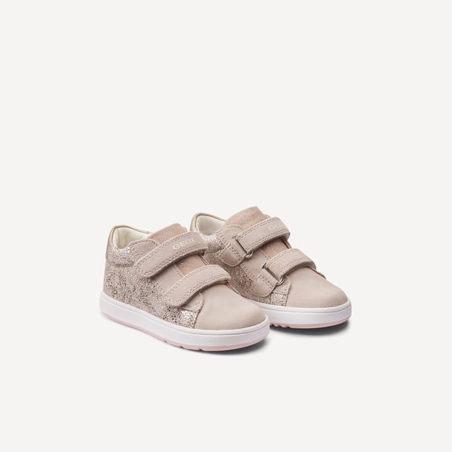 Baskets à scratchs Biglia, premiers pas  beige <span itemprop=