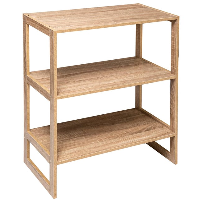 Étagère 4 cases empilables effet chêne naturel MIX'N MODUL Couleur beige <span itemprop=
