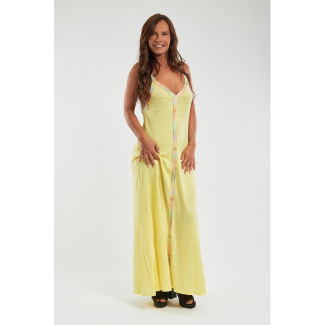 Coeur De Miss en Robe à bretelles  ECLAT paille <span itemprop=
