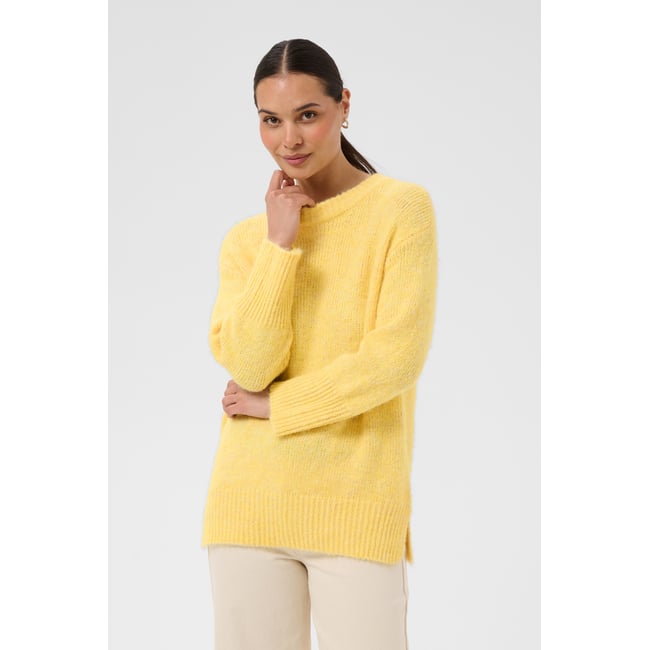 Pullover tricoté jaune sunlight <span itemprop=