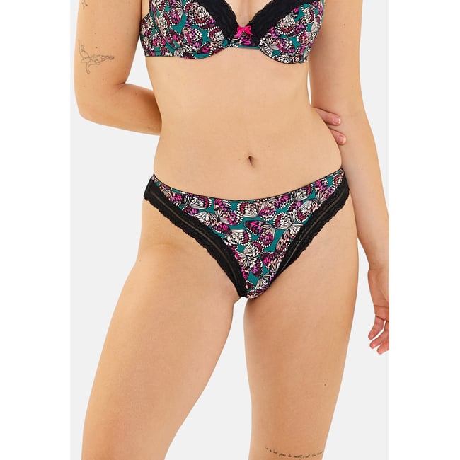 Tanga AMUSANTE papillons colorés <span itemprop=