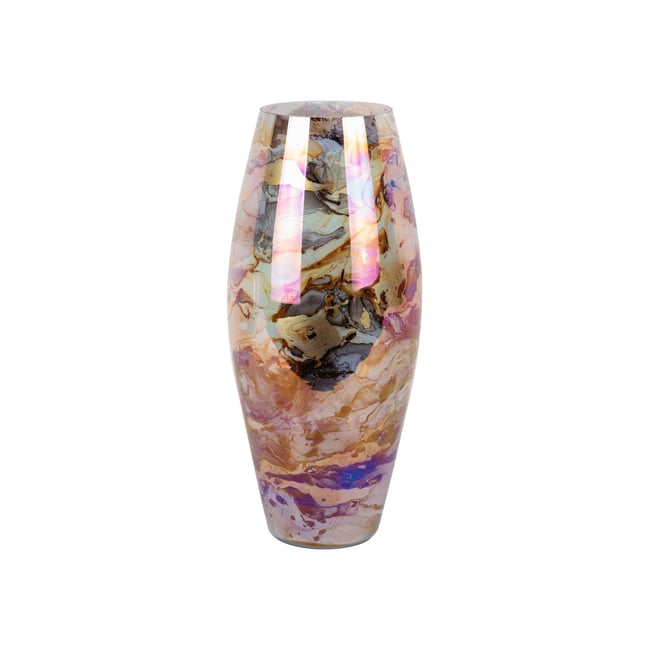 Vase Verre MELANGE CONE Couleur marron chocolat <span itemprop=