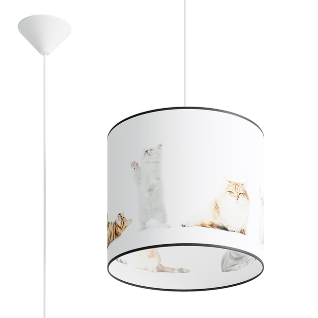 Suspension PVC Multicolore E27 1 Chat 30 Couleur multicolore <span itemprop=