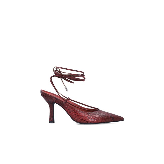 Escarpins avec imprimé serpent rouge <span itemprop=