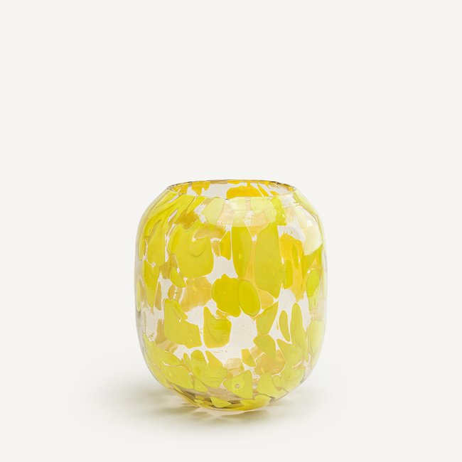 Seventi Hand-Blown Glass Vase, H32cm, yellow, AM.PM