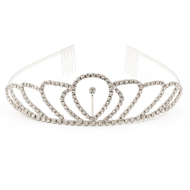 Diadème perle argenté enfant déguisement princesse argent <span itemprop=