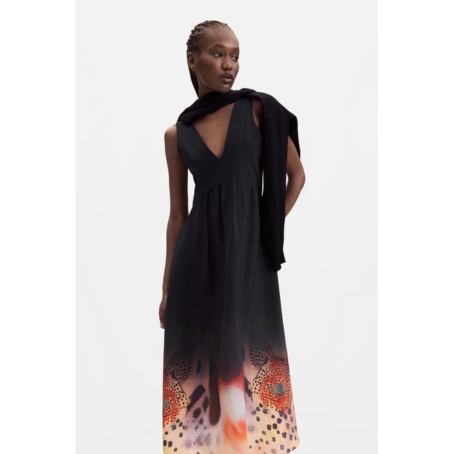 Robe midi 2 en 1 noir <span itemprop=