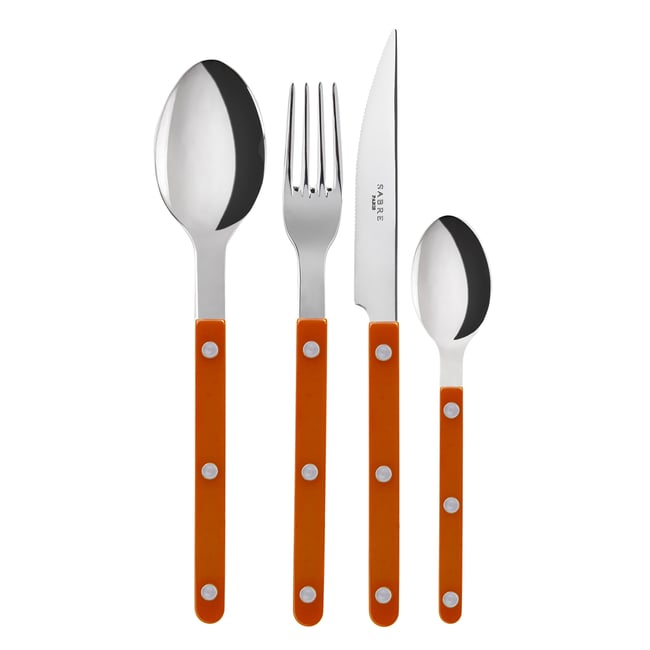 Ménagère 48 pièces, Bistrot Couleur orange <span itemprop=