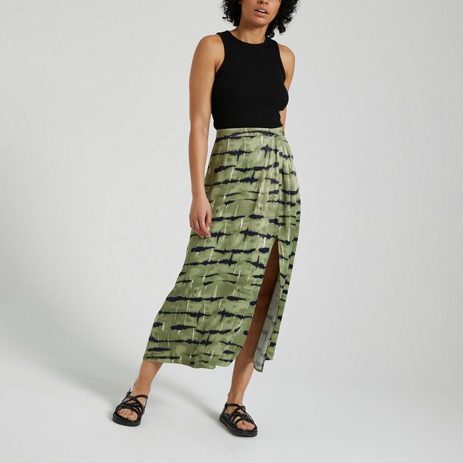 Animal print skirt green cheap