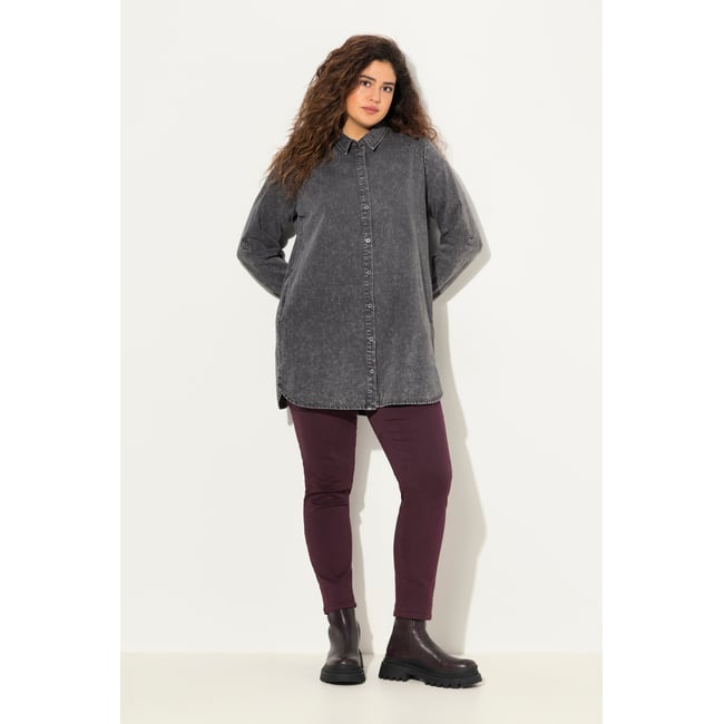 Chemise en jean évasée jean gris foncé <span itemprop=