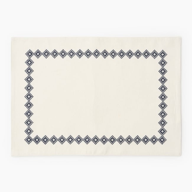 Set de table 100%coton broderie, 33x48 cm naturel <span itemprop=