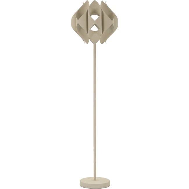Lampadaire sculptural en fer ajouré MODERN Couleur crème <span itemprop=