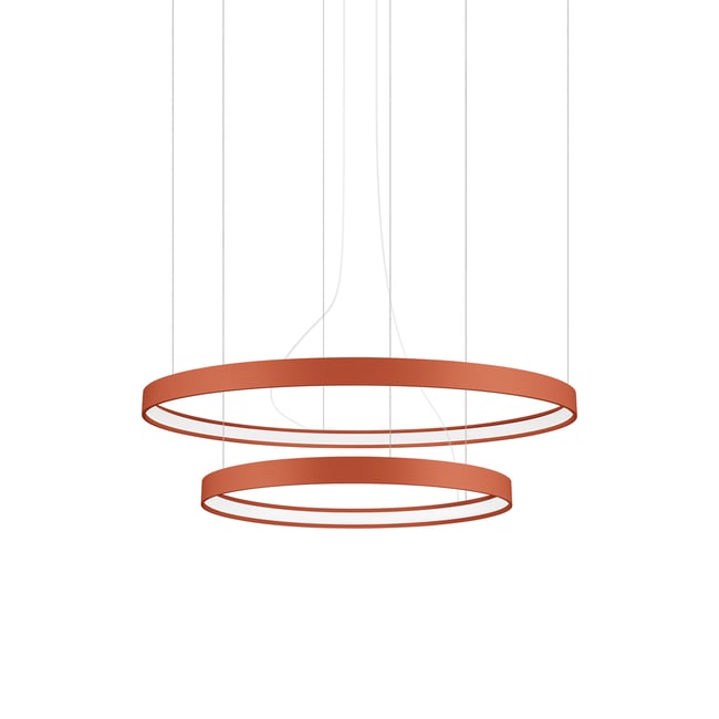 Lustre Aluminium Ocre Rouge LED 2 Rio Couleur ocre rouge <span itemprop=