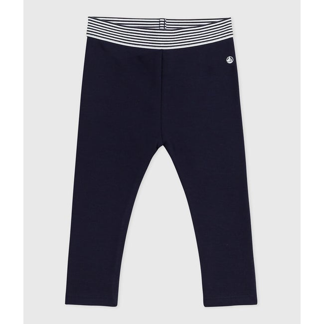 Jegging in tessuto felpato spesso blu marino PETIT BATEAU