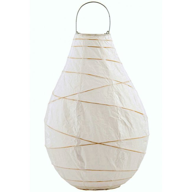 Lampion en papier et bambou Drop Couleur blanc <span itemprop=
