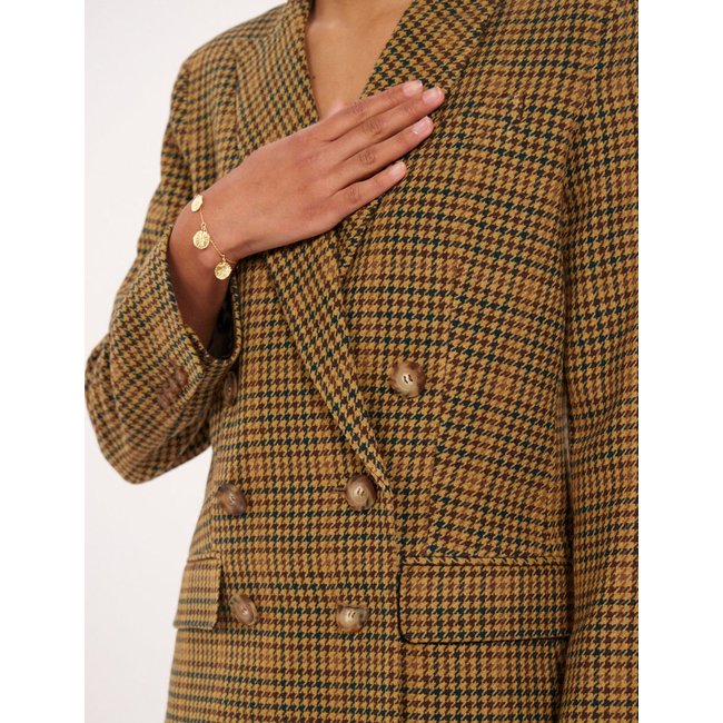 Veste Ezio kaki pied-de-poule khaki multico <span itemprop=