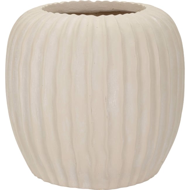 Vase rainuré compact MODERN Couleur crème <span itemprop=