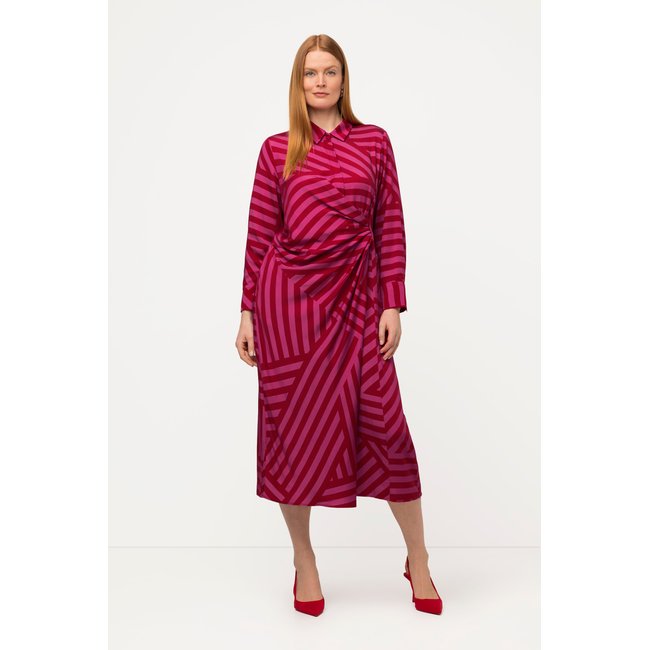 Robe maxi à col chemise et manches longues auburn <span itemprop=