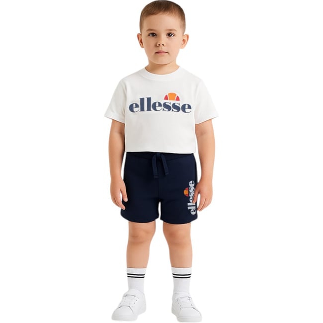 Ensemble 3 pièces t-shirt, short et sac imprimés BASIC marine <span itemprop=