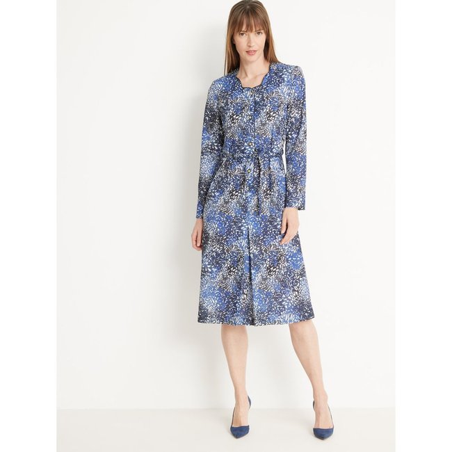 Robe en maille imprimé marine <span itemprop=